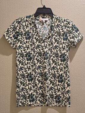 NWOT Jude Connally Bethany Top Green Blie Floral Sz S